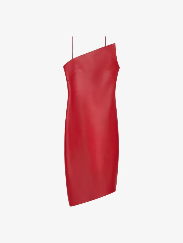 Asymmetric Dress In Leather Red Cherry Women Givenchy Dresses