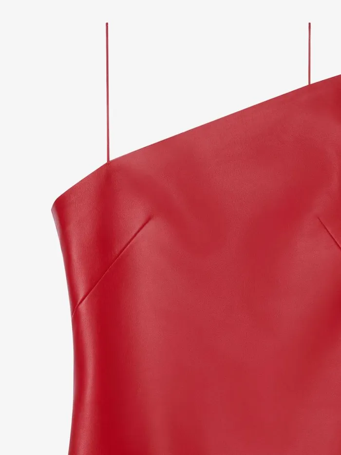 Asymmetric Dress In Leather Red Cherry Women Givenchy Dresses