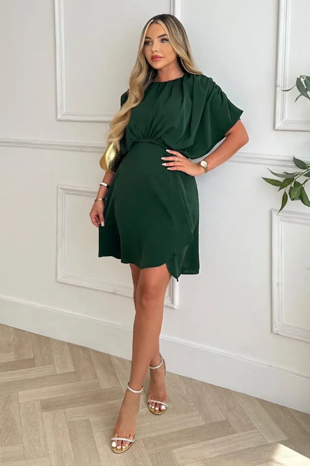 AX Paris Teal Batwing Gathered Top Mini Dress Dresses
