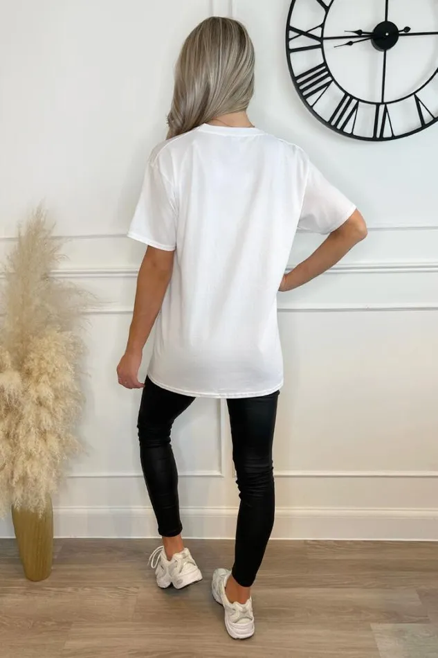 AX Paris White NYC Slogan TShirt Tops