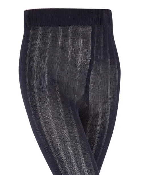Babies and Kids Classic Rib Kids Tights Darkmarine FALKE Tights and Leggings