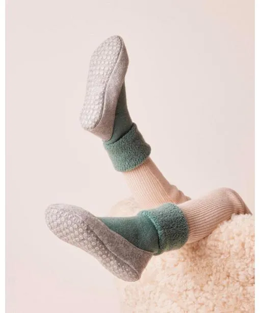 Babies and Kids Cosyshoe Teens Kids Slippers Dark Jade FALKE House Socks