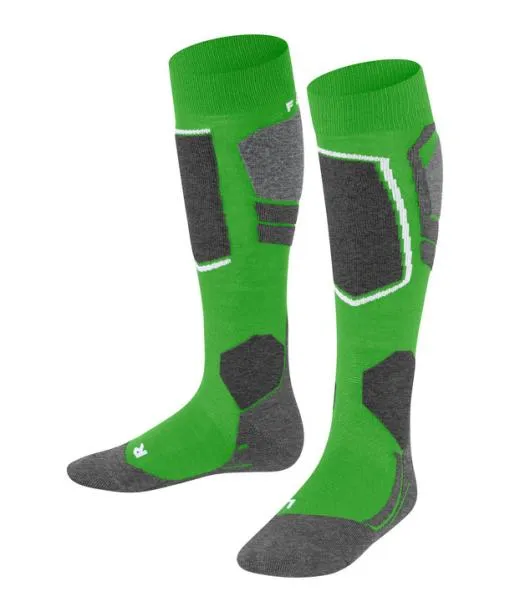 Babies and Kids SK4 Advanced Kids Skiing Kneehigh Socks Vivid Green FALKE Ski Socks