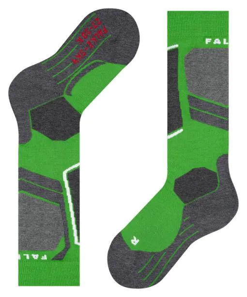 Babies and Kids SK4 Advanced Kids Skiing Kneehigh Socks Vivid Green FALKE Ski Socks