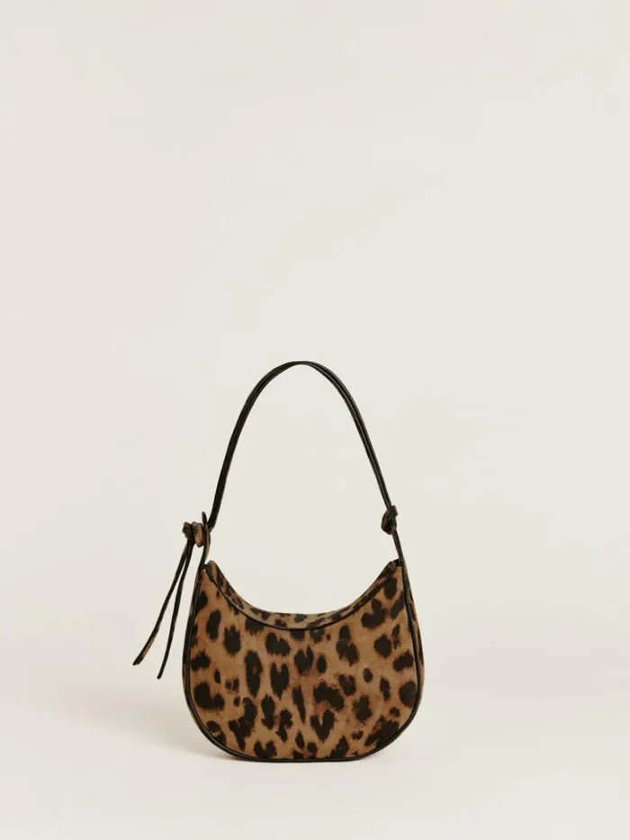Bags The Reformation Mini Rosetta Shoulder Bag Leopard Suede