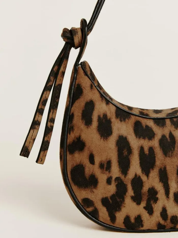 Bags The Reformation Mini Rosetta Shoulder Bag Leopard Suede