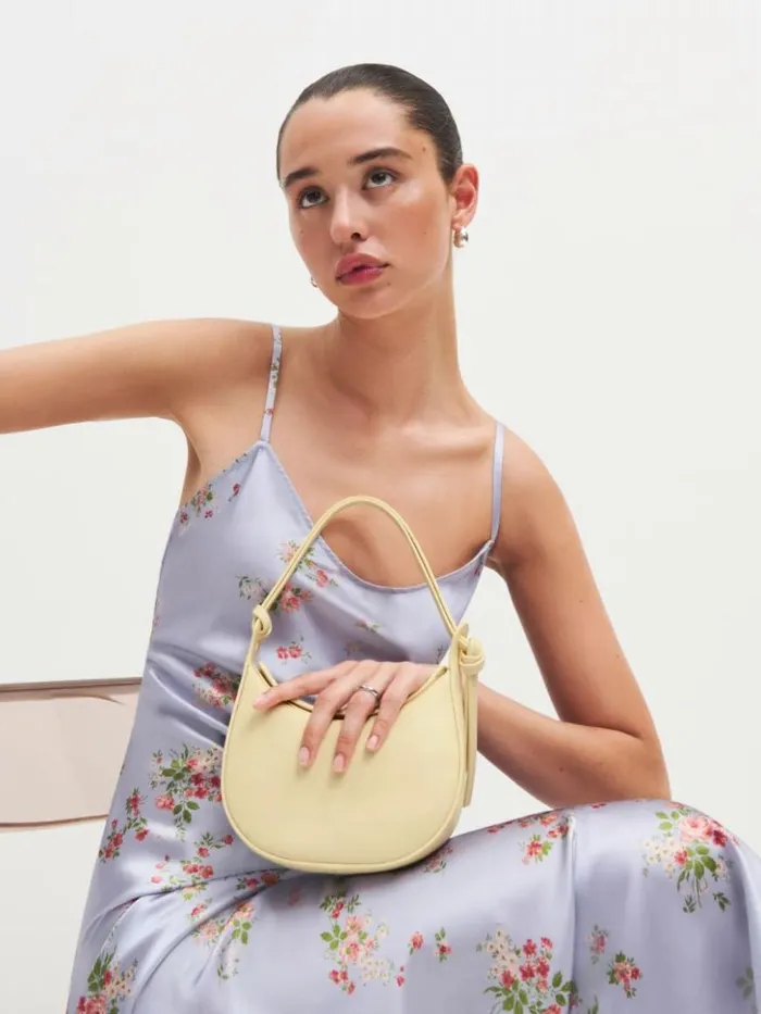 Bags The Reformation Mini Rosetta Shoulder Bag Parmesan