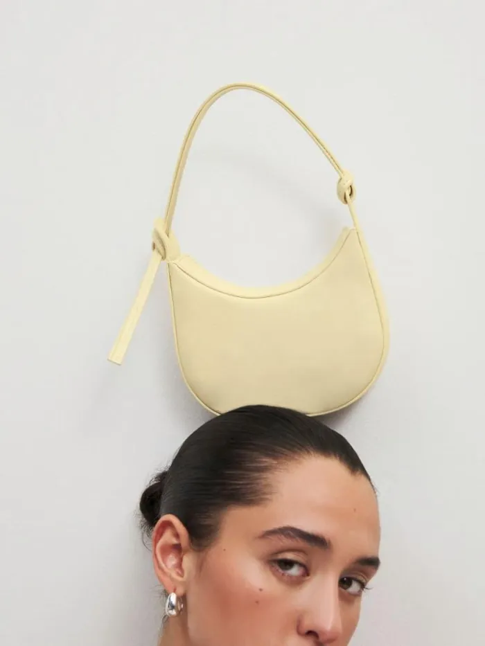 Bags The Reformation Mini Rosetta Shoulder Bag Parmesan