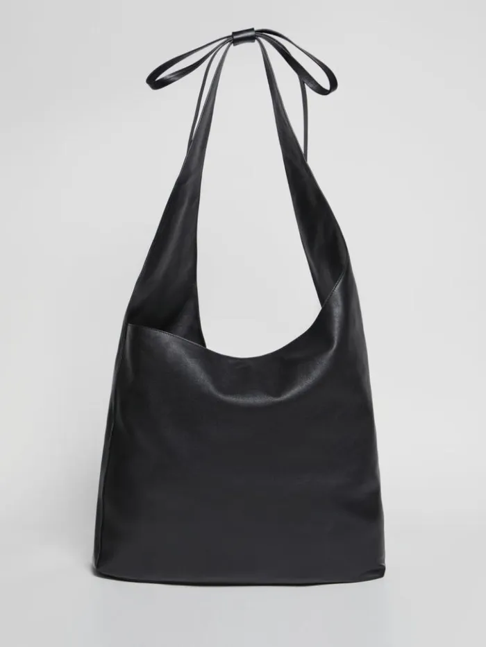 Bags The Reformation Oversized Vittoria Tote Black Leather