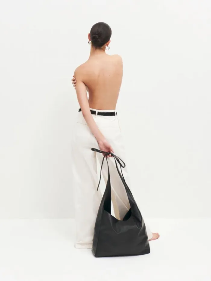 Bags The Reformation Oversized Vittoria Tote Black Leather