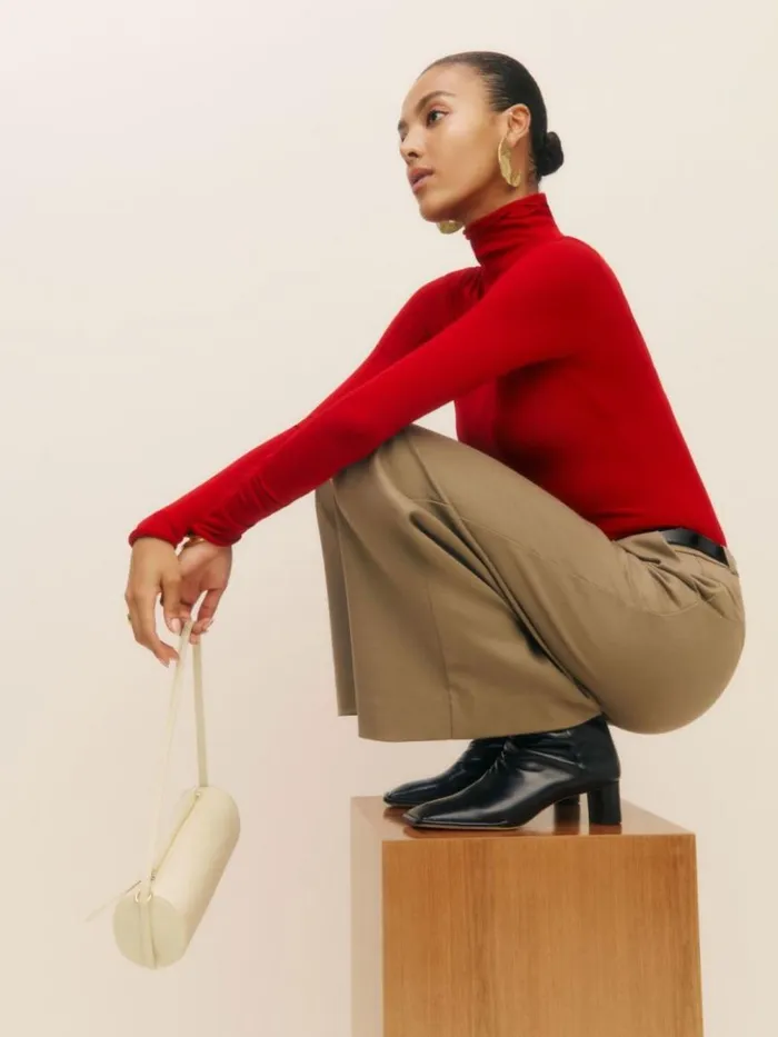 Bags The Reformation Simona Cylinder Bag Cream Puff Leather