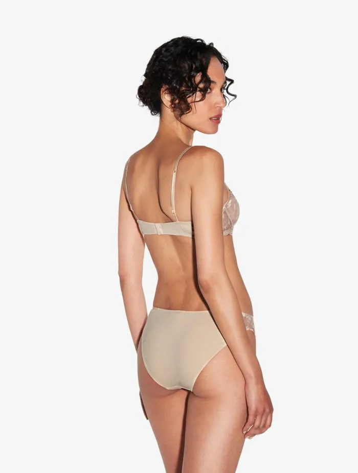 Balconette Bra In Halo And Ivory Nude With Embroidered Tulle Lingerie La Perla Balconette