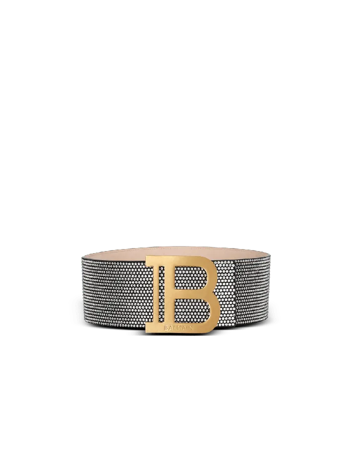 Balmain Belts Women Suede And Crystal BBelt Silver