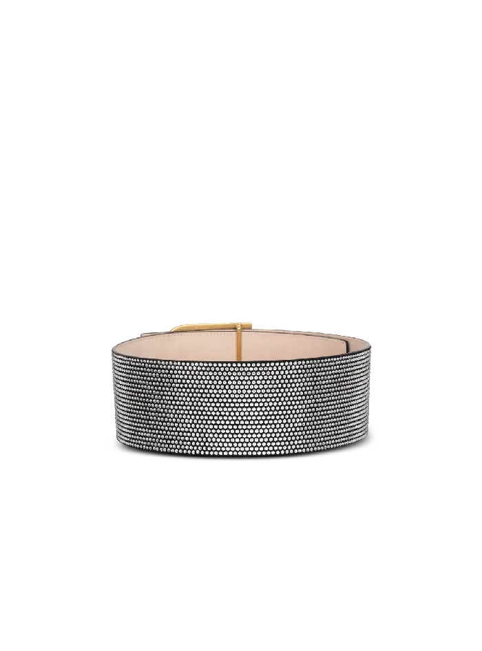 Balmain Belts Women Suede And Crystal BBelt Silver
