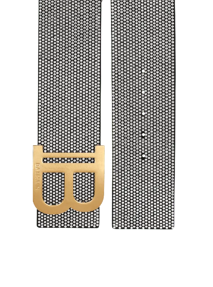 Balmain Belts Women Suede And Crystal BBelt Silver
