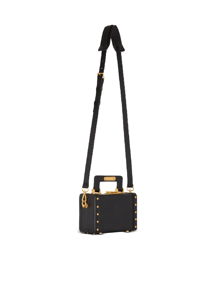 Balmain CrossBody Bags Men Camera Case Bag In Box Leather Black