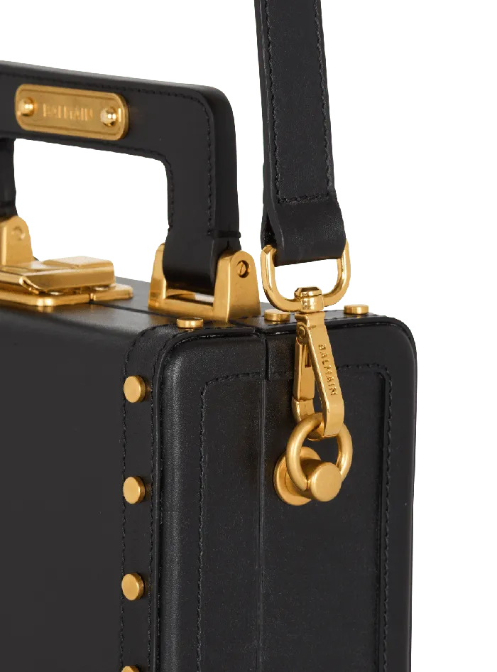 Balmain CrossBody Bags Men Camera Case Bag In Box Leather Black