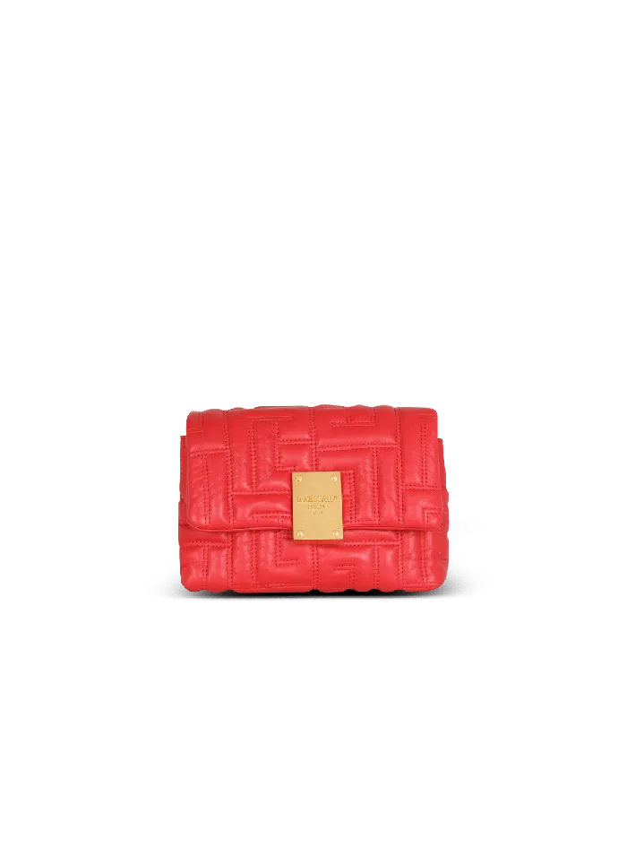 Balmain Crossbody Bags Women 1945 Soft Mini Bag In Quilted Leather Red