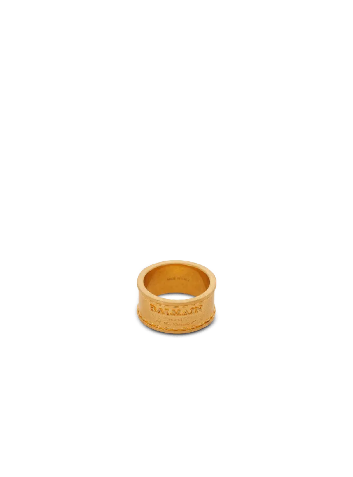 Balmain Fashion Jewelry WomenMen Signature Tubular Ring Gold