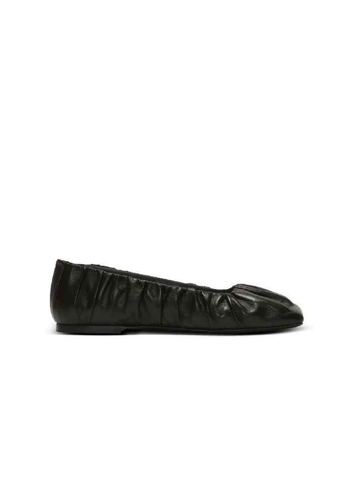 Balmain Flat Shoes Women Eden Ballet Flats In Gathered Lambskin Black