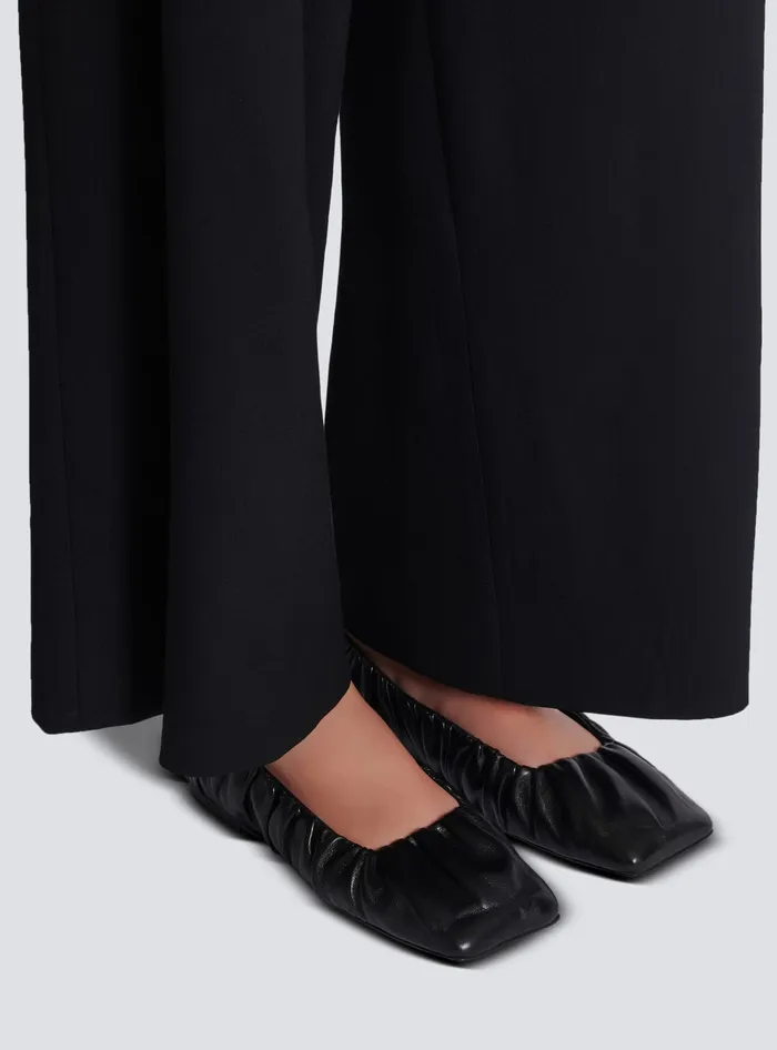 Balmain Flat Shoes Women Eden Ballet Flats In Gathered Lambskin Black