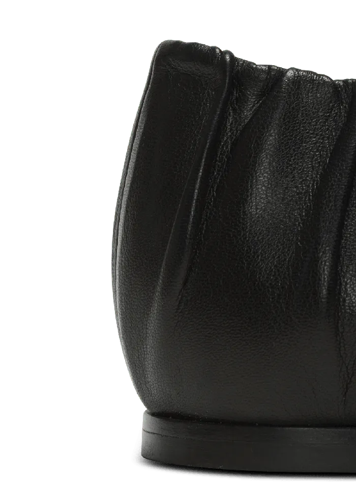 Balmain Flat Shoes Women Eden Ballet Flats In Gathered Lambskin Black