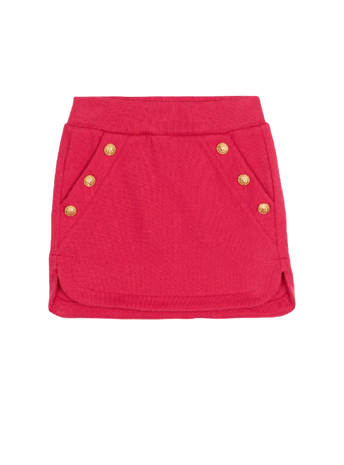 Balmain Kids Skirt With Embossed Buttons Pink