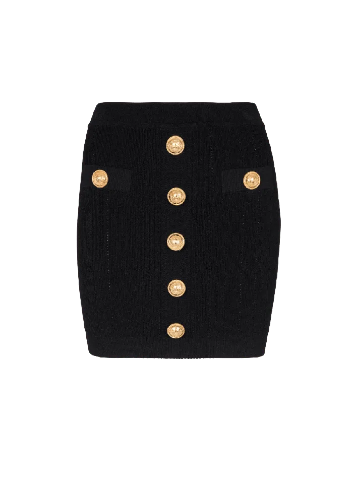 Balmain Knitwear Women Knit Skirt With Buttons Black