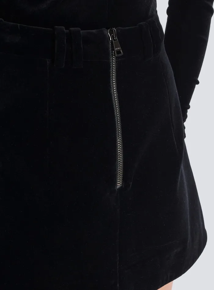 Balmain Skirts Women Aline Skirt In Blackberryembroidered Velvet Black
