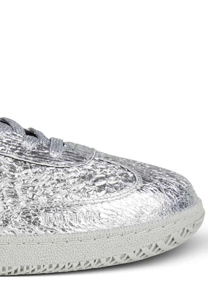 Balmain Sneakers Men Swan Silver Leather Sneakers Silver