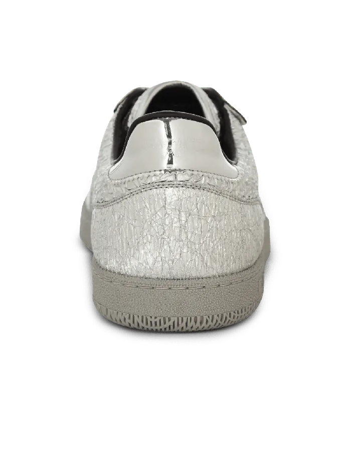 Balmain Sneakers Men Swan Silver Leather Sneakers Silver