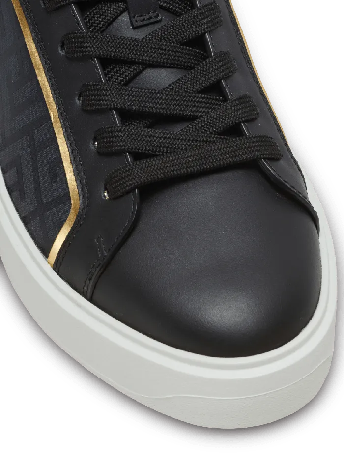 Balmain Sneakers Women BCourt Monogrammed Nylon And Leather Sneakers Black