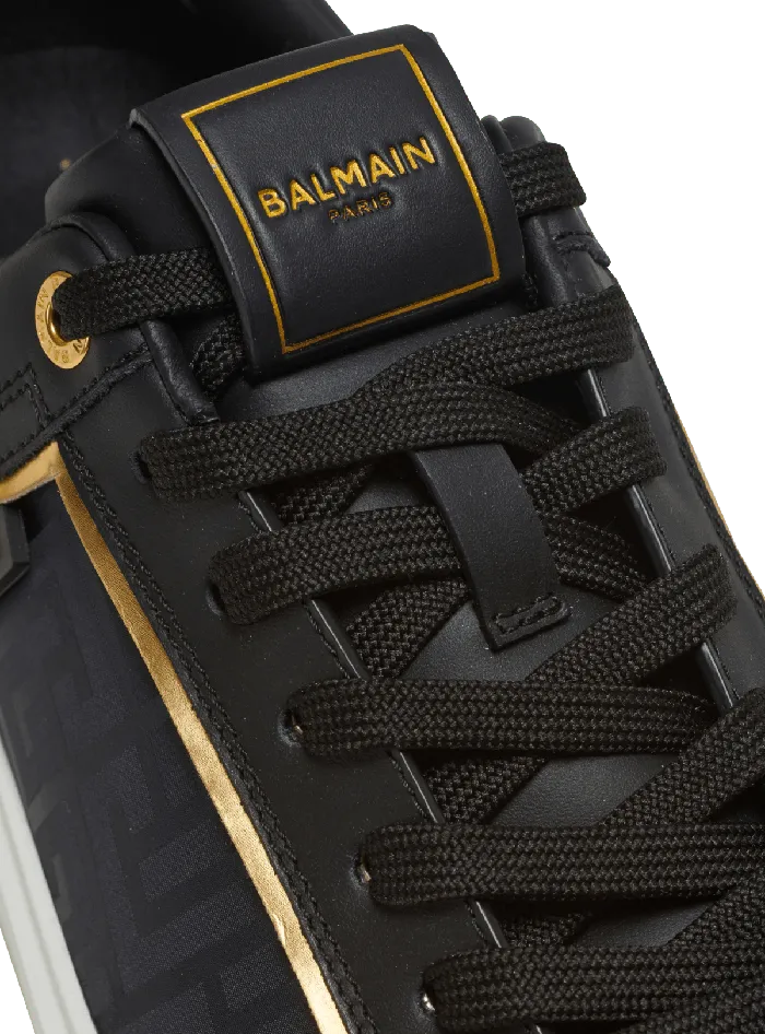 Balmain Sneakers Women BCourt Monogrammed Nylon And Leather Sneakers Black