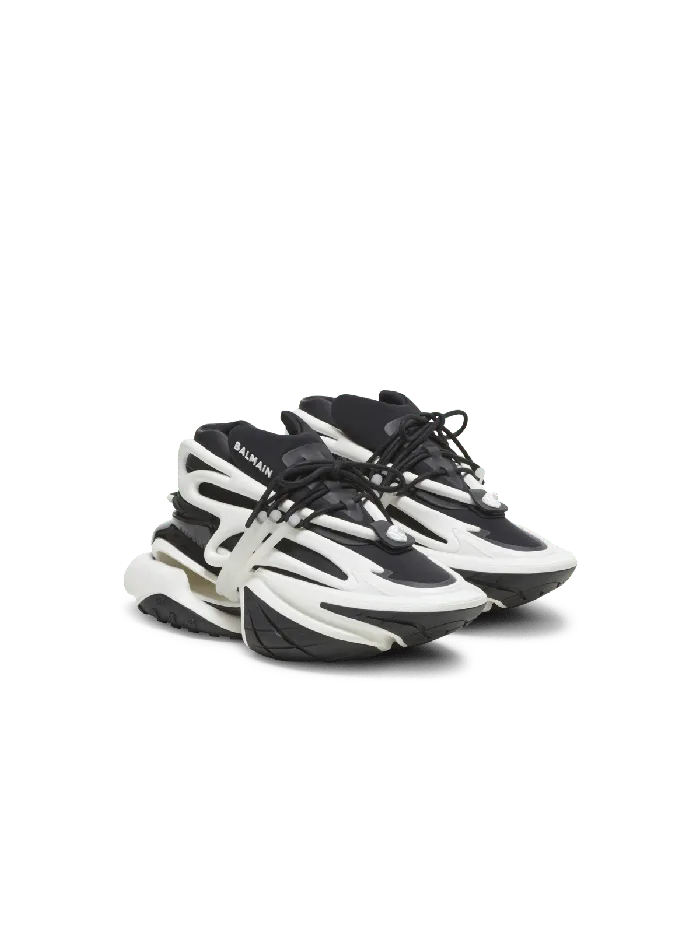 Balmain Sneakers Women Unicorn Sneakers In Twotone Neoprene And Leather Black