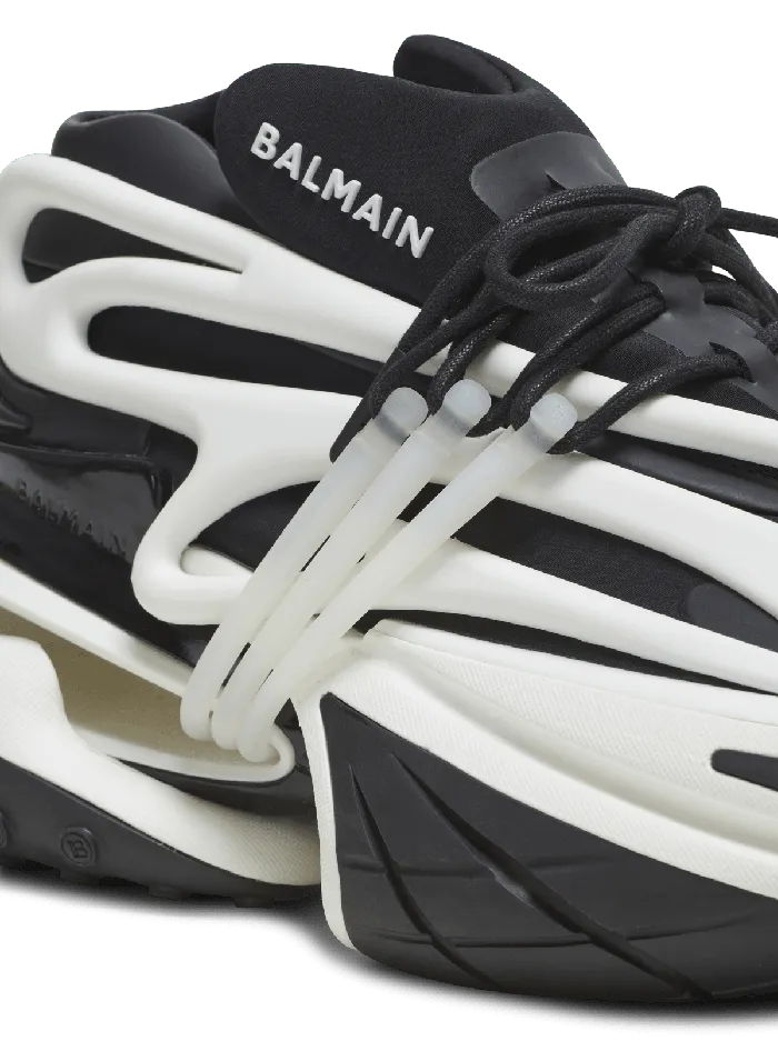 Balmain Sneakers Women Unicorn Sneakers In Twotone Neoprene And Leather Black