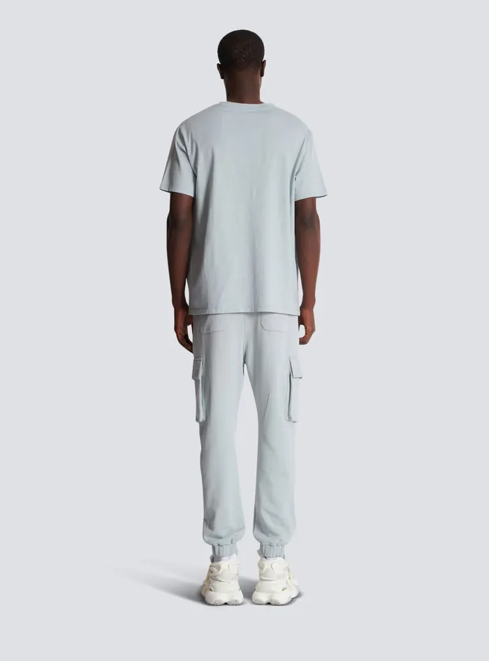 Balmain TShirts Men Metallic Flocked Tshirt Grey