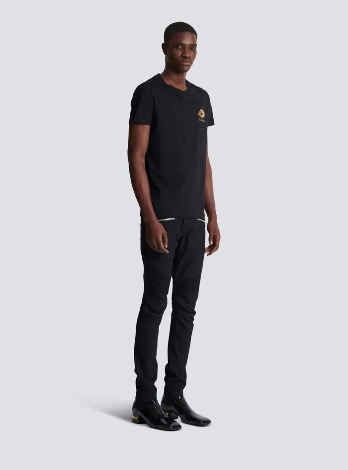 Balmain TShirts Men Tshirt With Kiss Print Black