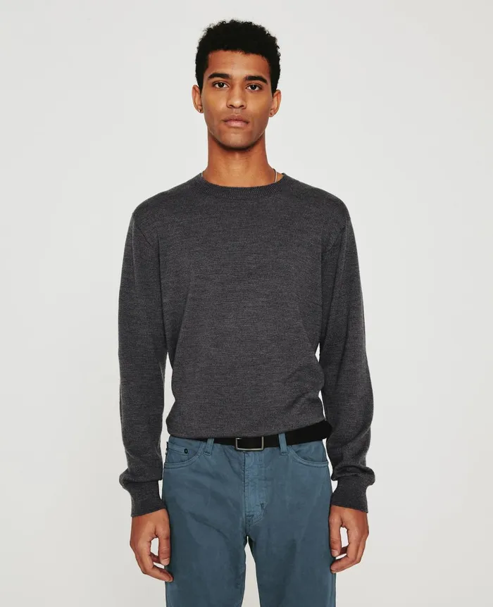 Beck Crew Heather Charcoal Men AG Jeans Sweatshirts