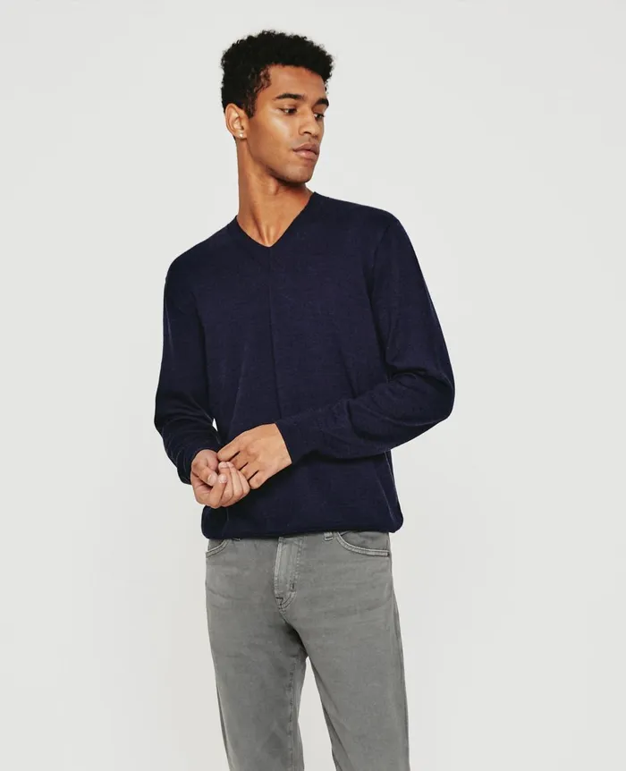Beck Vee Deep Navy Men AG Jeans Sweatshirts Beck Vee Deep Navy Men AG Jeans Sweatshirts