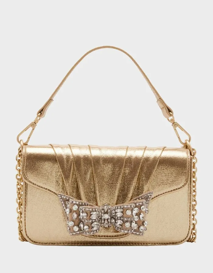 Betsey Johnson Women 3D BOW FLAP BAG GOLD Gold