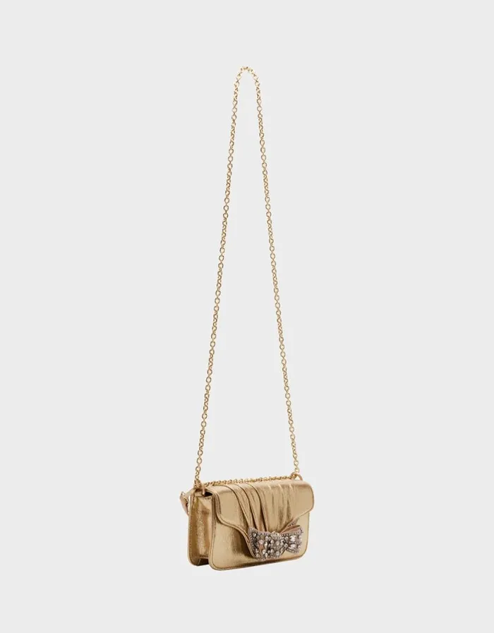Betsey Johnson Women 3D BOW FLAP BAG GOLD Gold Betsey Johnson Women 3D BOW FLAP BAG GOLD Gold