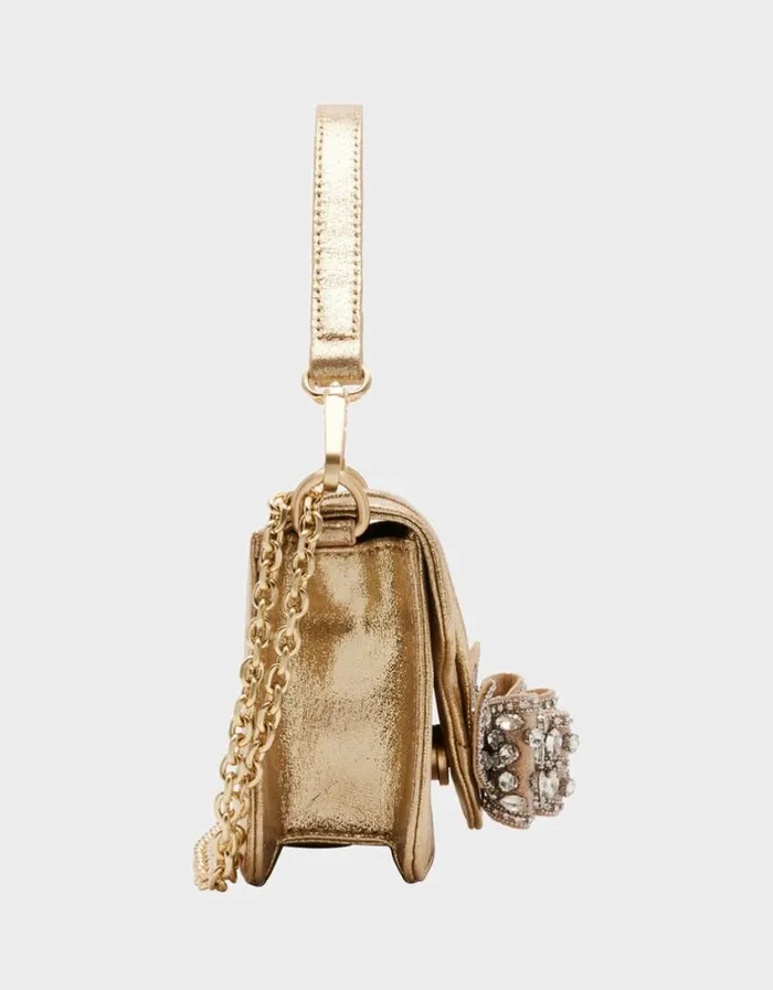Betsey Johnson Women 3D BOW FLAP BAG GOLD Gold Betsey Johnson Women 3D BOW FLAP BAG GOLD Gold
