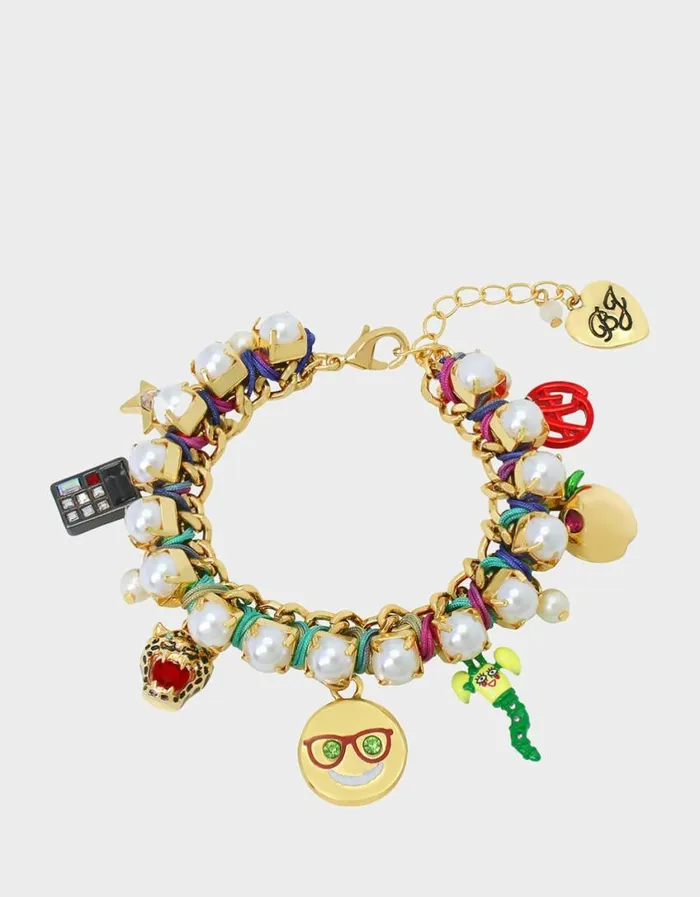 Betsey Johnson Women CHARM SCHOOL CHARM BRACELET RED