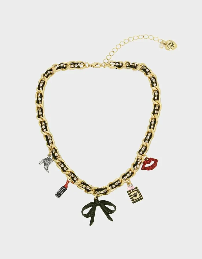 Betsey Johnson Women GOING ALL OUT CHARM CHAIN NECKLACE MULTI
