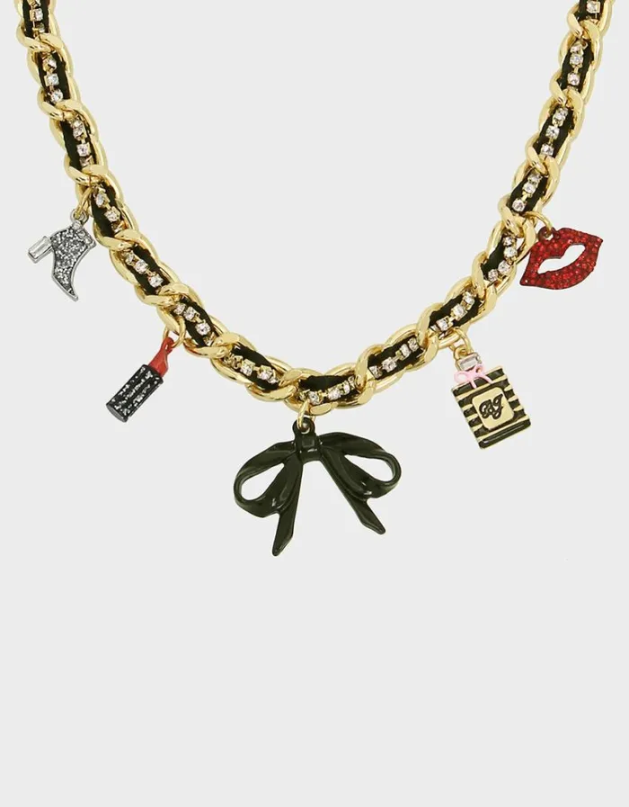 Betsey Johnson Women GOING ALL OUT CHARM CHAIN NECKLACE MULTI