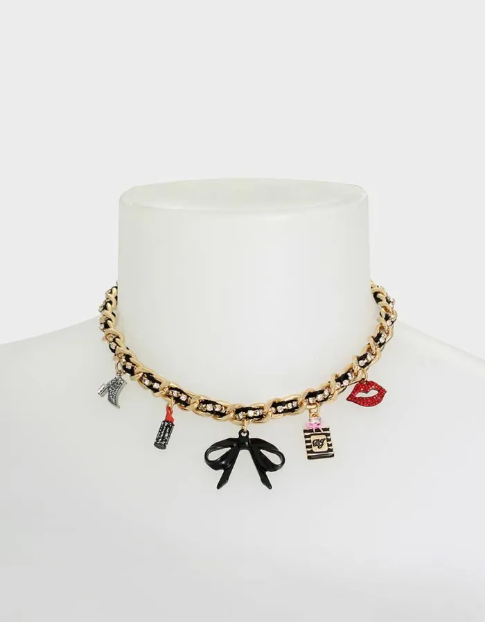 Betsey Johnson Women GOING ALL OUT CHARM CHAIN NECKLACE MULTI