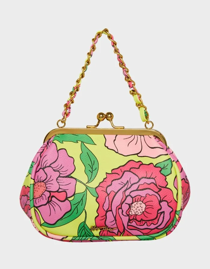 Betsey Johnson Women LIL039 NUGGET KISS LOCK BAG FLORAL Floral Betsey Johnson Women LIL039 NUGGET KISS LOCK BAG FLORAL Floral