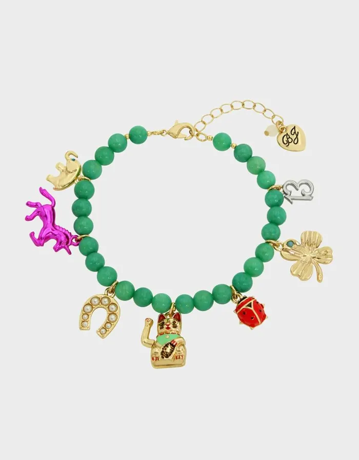 Betsey Johnson Women LUCKING OUT CHARM BRACELET MULTI