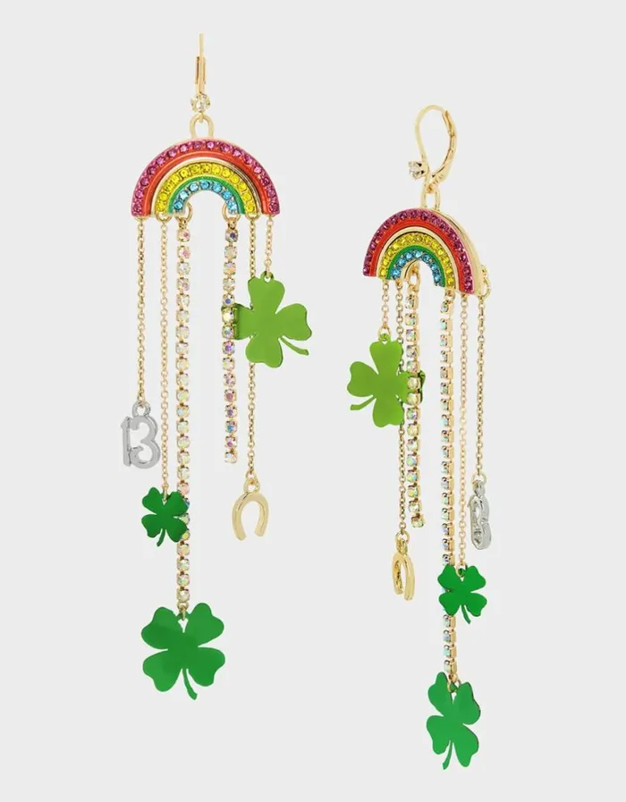 Betsey Johnson Women LUCKING OUT RAINBOW CHANDELIER EARRINGS RAINBOW