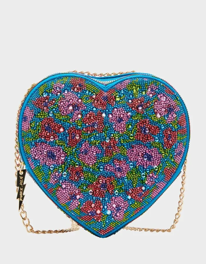 Betsey Johnson Women STONE HEART CONVERTIBLE BAG BLUE Blue